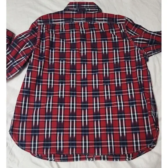 LRL Lauren Jeans Co Ralph Lauren Women's Size XL Plaid Shirt Button Up Red Plaid - Picture 6 of 7